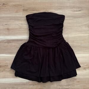 Garage Strapless Flirty Hem Tube Romper Dress M